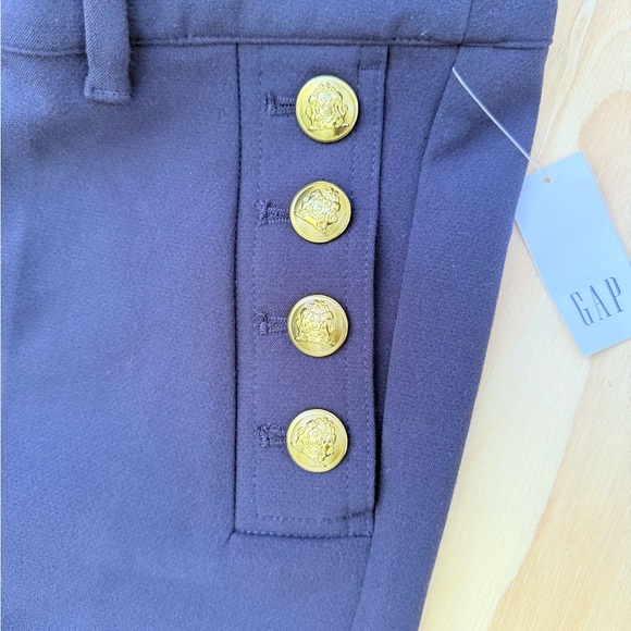 Gap Women’s Navy Sailor Pants Size 14 NWT Gold Button High Rise Flare Trousers - Picture 4 of 13